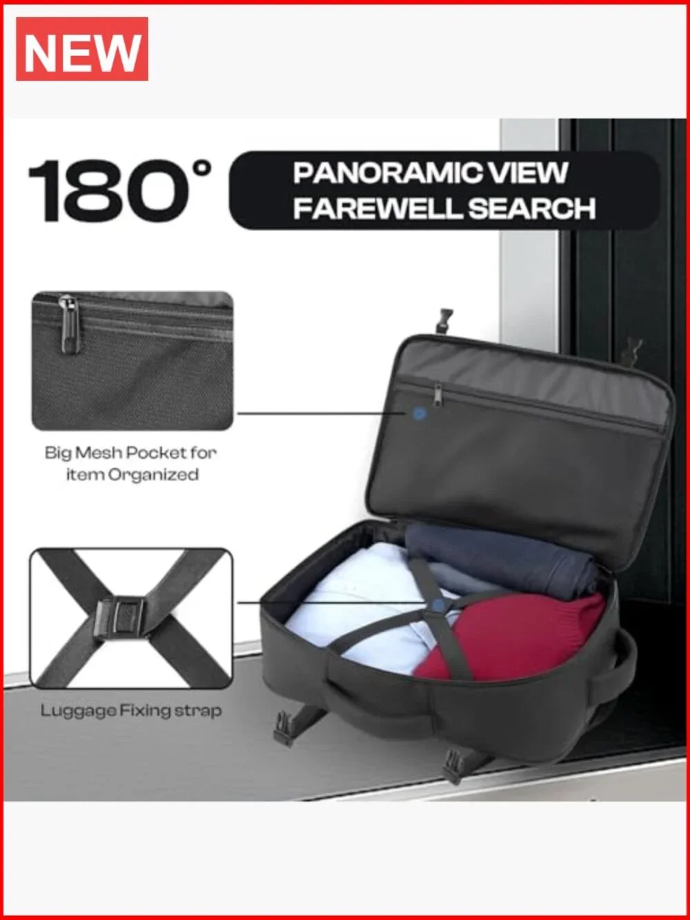 Extra Large 55L Travel Backpack TSA Approved Expandable Laptop Bagpack 18.4 inch